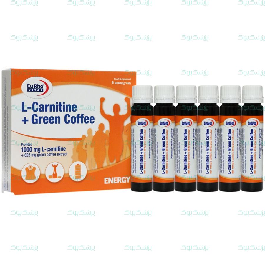 ویال خوراکی ال کارنیتین و قهوه سبز یوروویتال 6 عدد